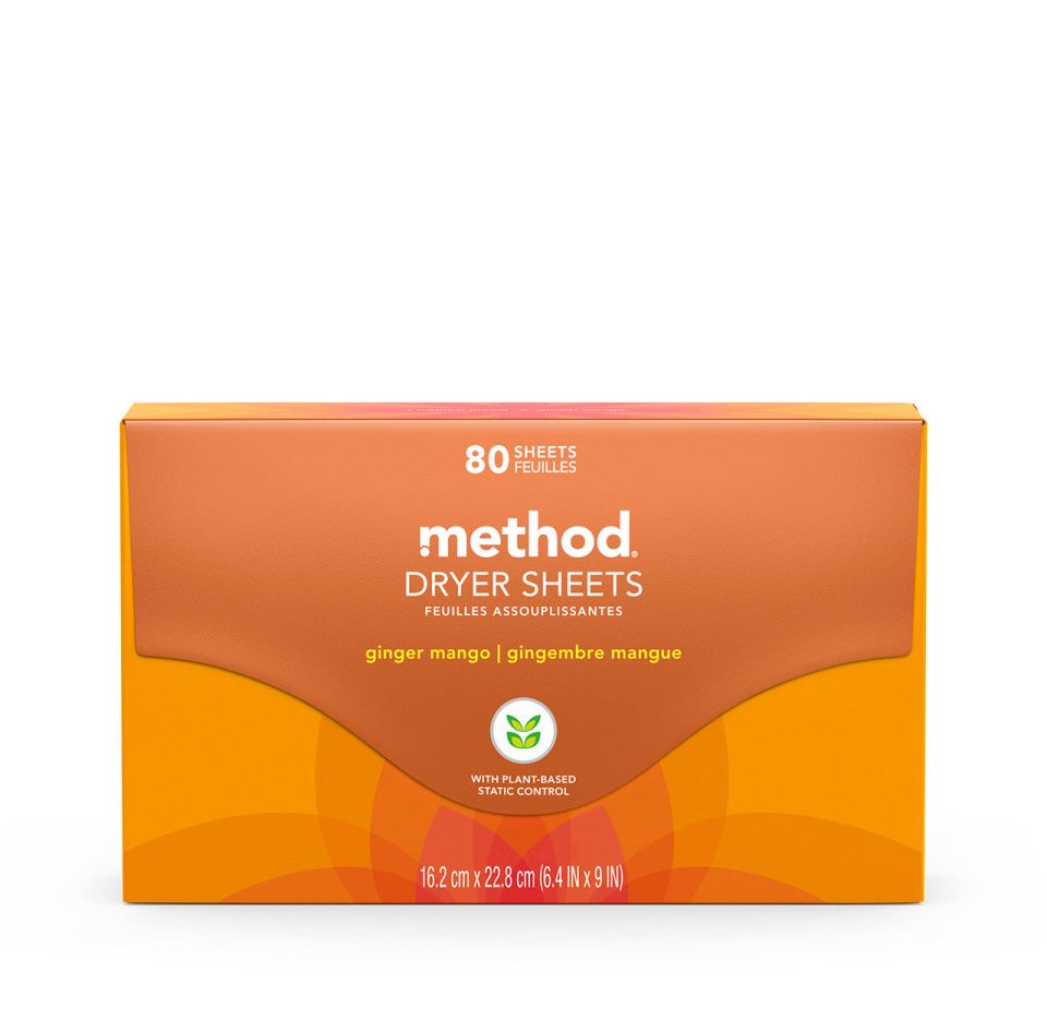 dryer sheets - ginger mango. 80 ct