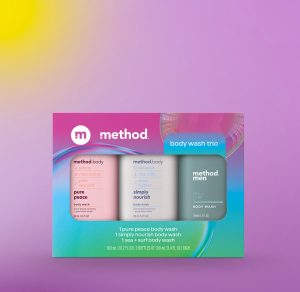 travel-sized body wash trio. 10.2 oz