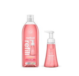 pink grapefruit foaming hand wash starter set. 38 oz